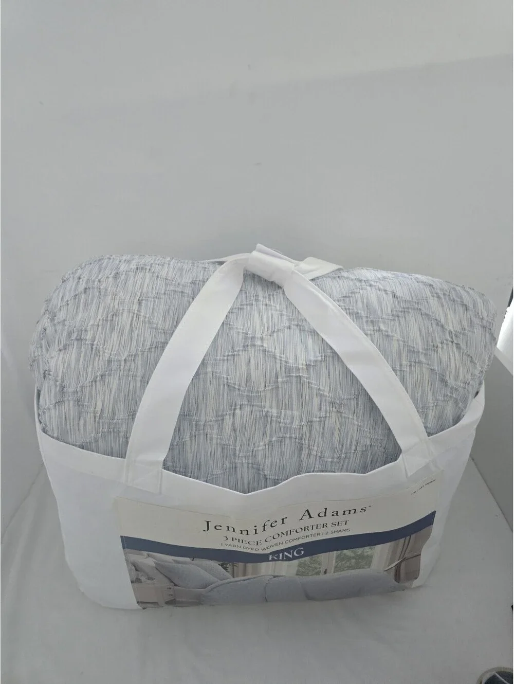 Jennifer Adams Comforter Set Beige Pillow Shams 3 PcDown Alternative King